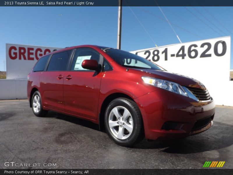 Salsa Red Pearl / Light Gray 2013 Toyota Sienna LE