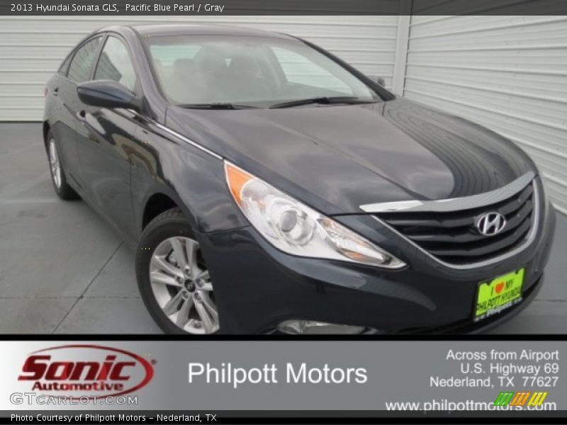 Pacific Blue Pearl / Gray 2013 Hyundai Sonata GLS