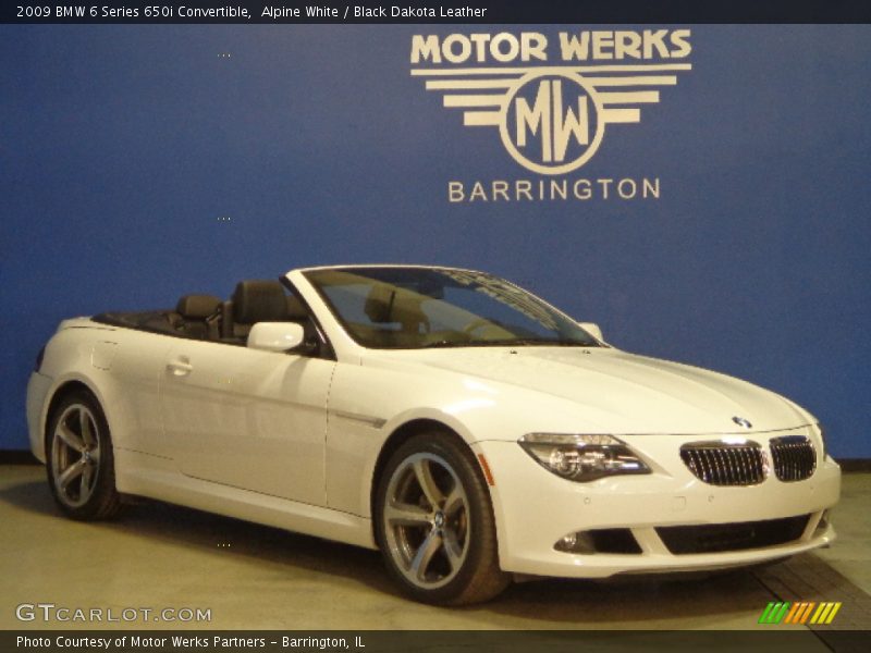 Alpine White / Black Dakota Leather 2009 BMW 6 Series 650i Convertible