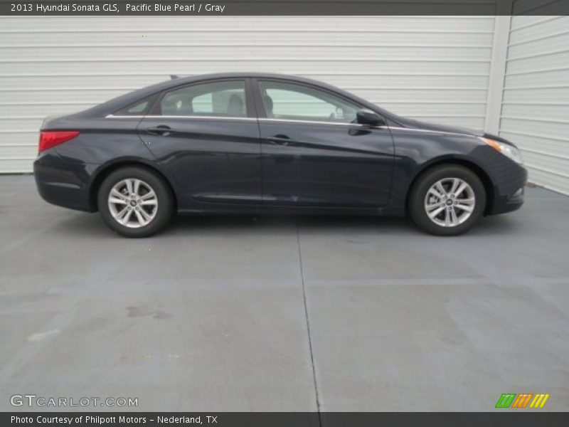 Pacific Blue Pearl / Gray 2013 Hyundai Sonata GLS