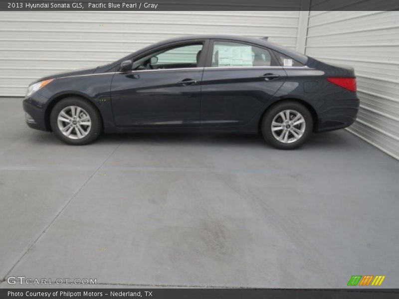 Pacific Blue Pearl / Gray 2013 Hyundai Sonata GLS