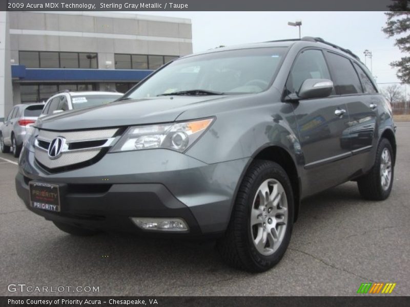 Sterling Gray Metallic / Taupe 2009 Acura MDX Technology