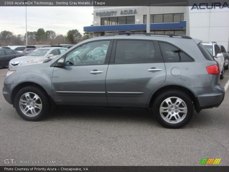 Sterling Gray Metallic / Taupe 2009 Acura MDX Technology
