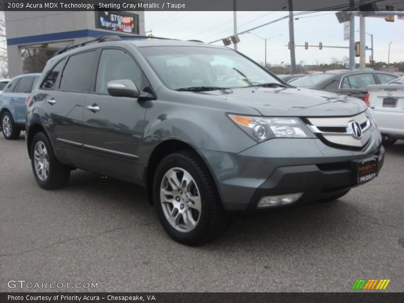Sterling Gray Metallic / Taupe 2009 Acura MDX Technology