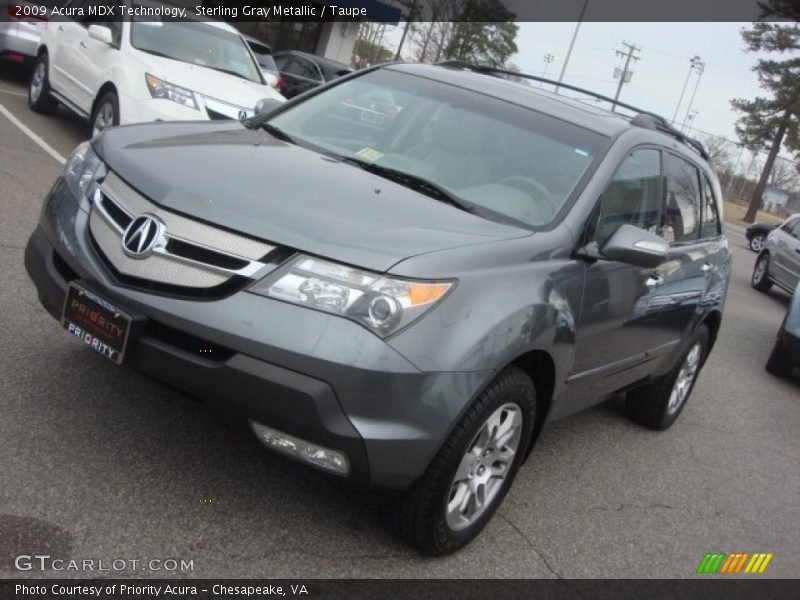 Sterling Gray Metallic / Taupe 2009 Acura MDX Technology