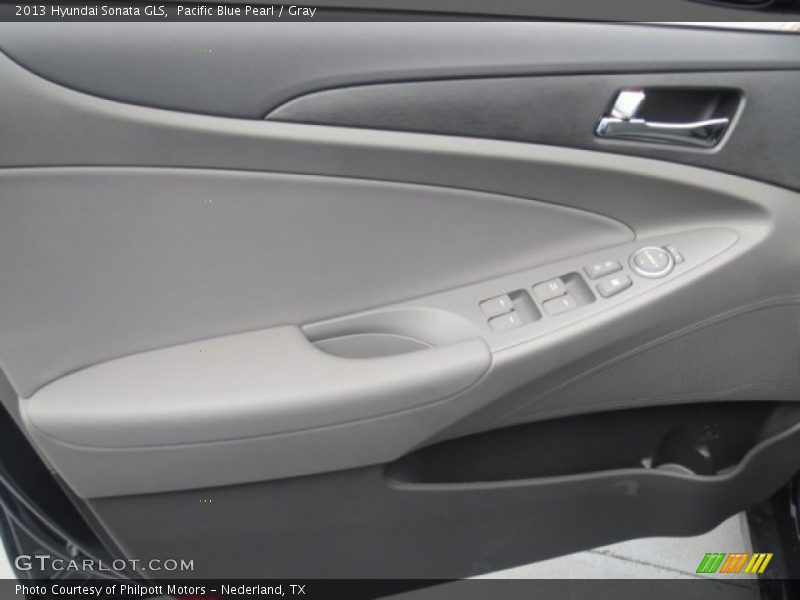 Pacific Blue Pearl / Gray 2013 Hyundai Sonata GLS