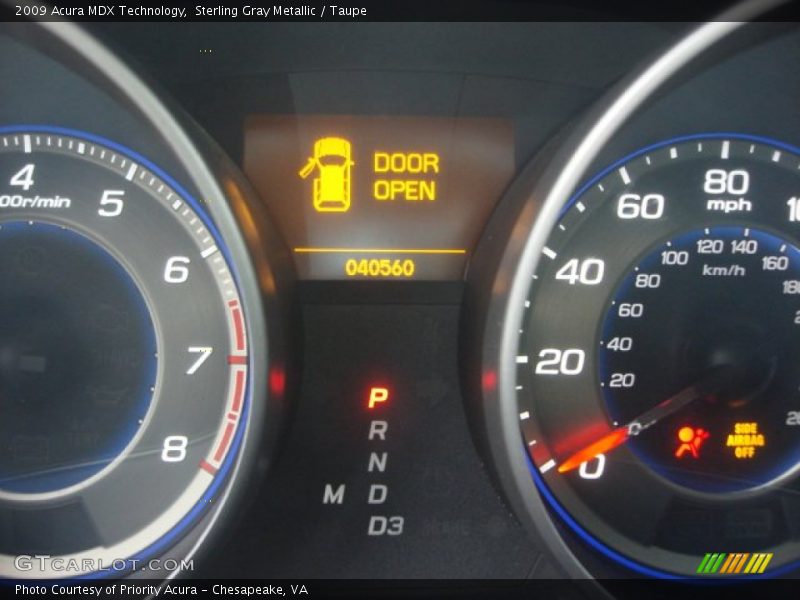 Sterling Gray Metallic / Taupe 2009 Acura MDX Technology