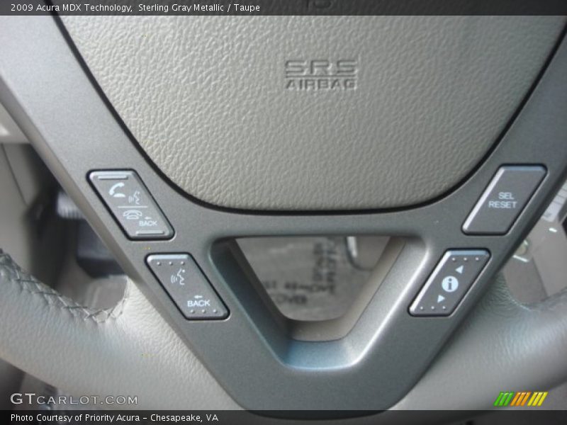 Sterling Gray Metallic / Taupe 2009 Acura MDX Technology