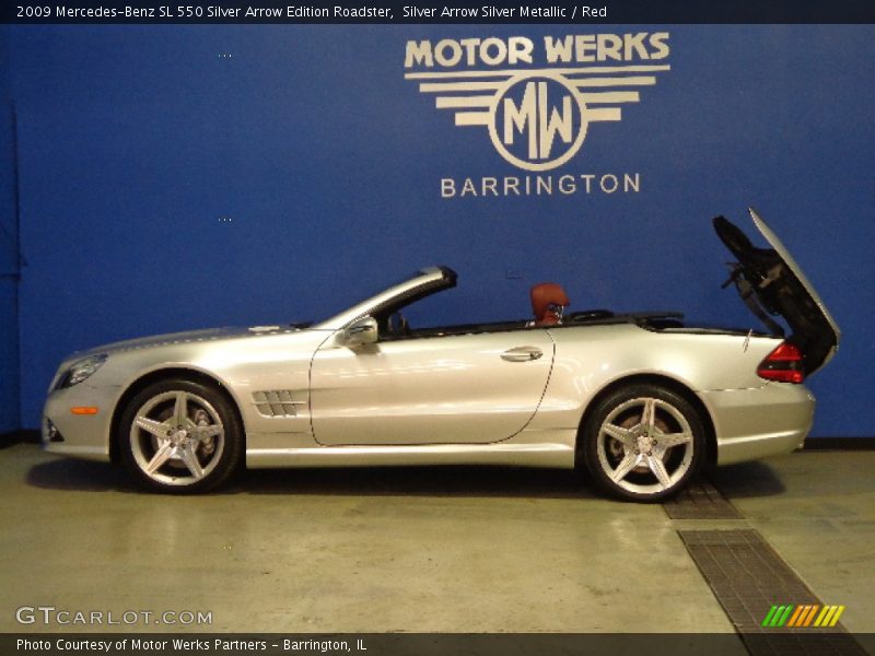 Silver Arrow Silver Metallic / Red 2009 Mercedes-Benz SL 550 Silver Arrow Edition Roadster