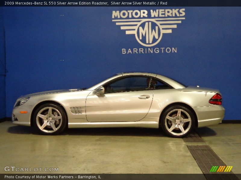 Silver Arrow Silver Metallic / Red 2009 Mercedes-Benz SL 550 Silver Arrow Edition Roadster