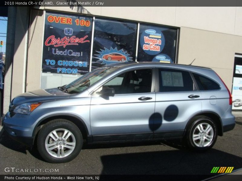 Glacier Blue Metallic / Gray 2010 Honda CR-V EX AWD