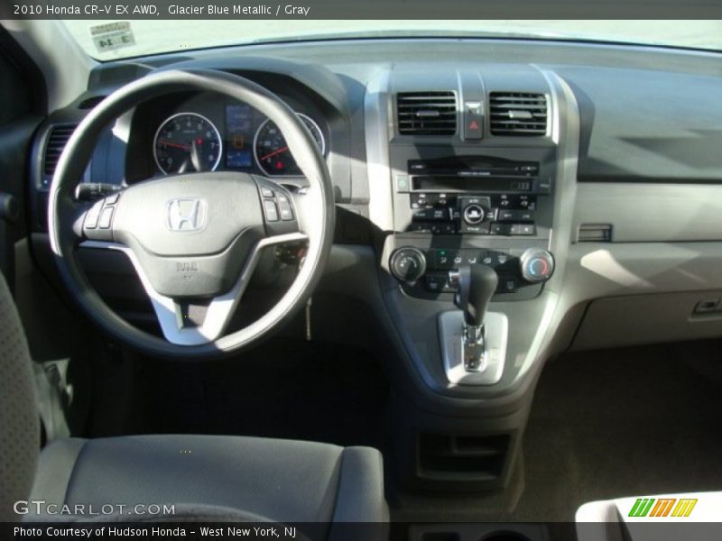 Glacier Blue Metallic / Gray 2010 Honda CR-V EX AWD