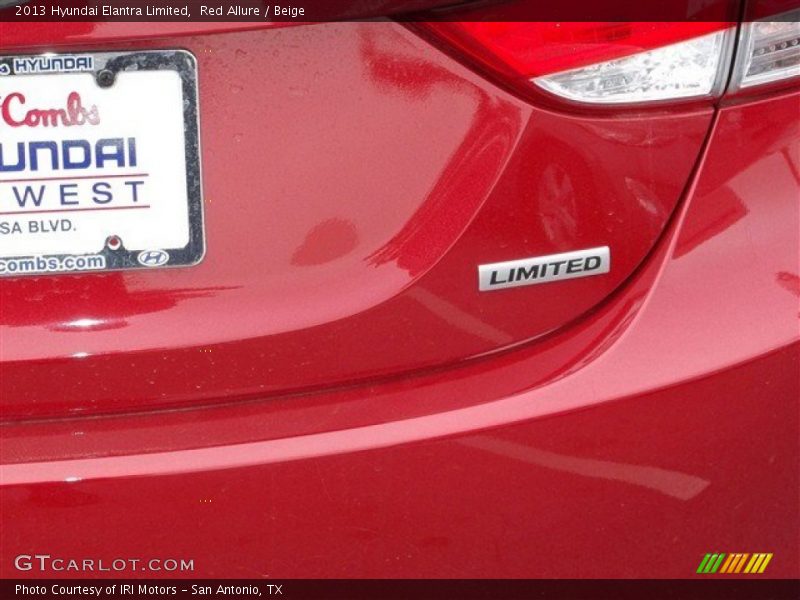 Red Allure / Beige 2013 Hyundai Elantra Limited