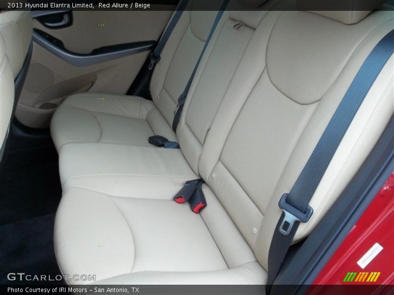 Rear Seat of 2013 Elantra Limited