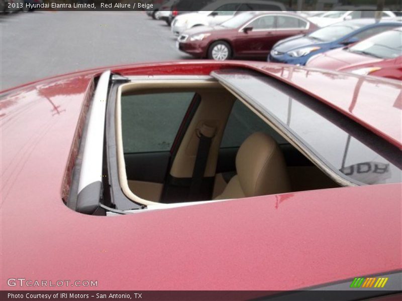 Sunroof of 2013 Elantra Limited