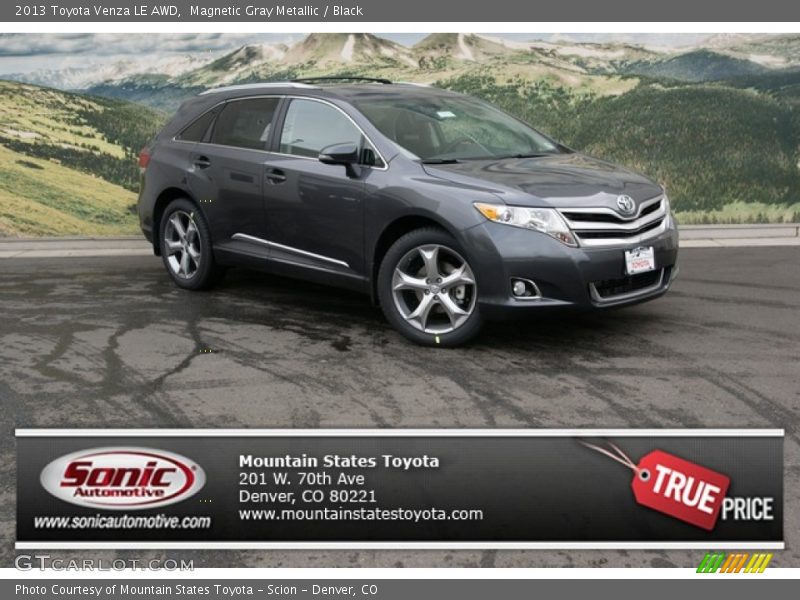 Magnetic Gray Metallic / Black 2013 Toyota Venza LE AWD