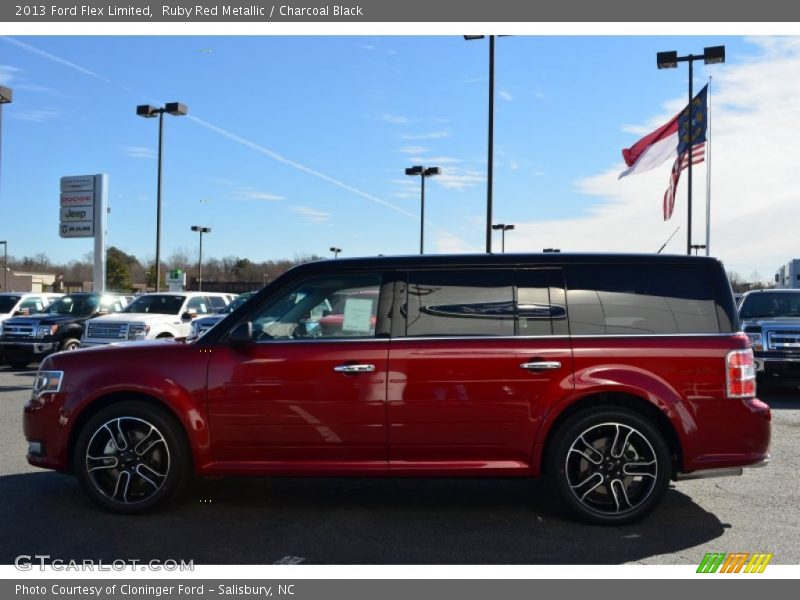 Ruby Red Metallic / Charcoal Black 2013 Ford Flex Limited