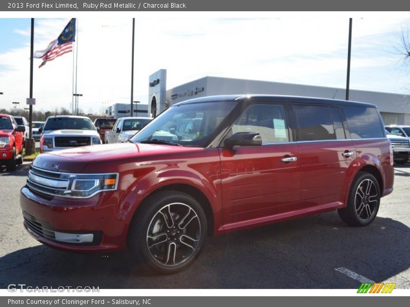 Ruby Red Metallic / Charcoal Black 2013 Ford Flex Limited