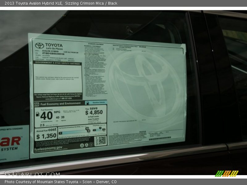 Sizzling Crimson Mica / Black 2013 Toyota Avalon Hybrid XLE