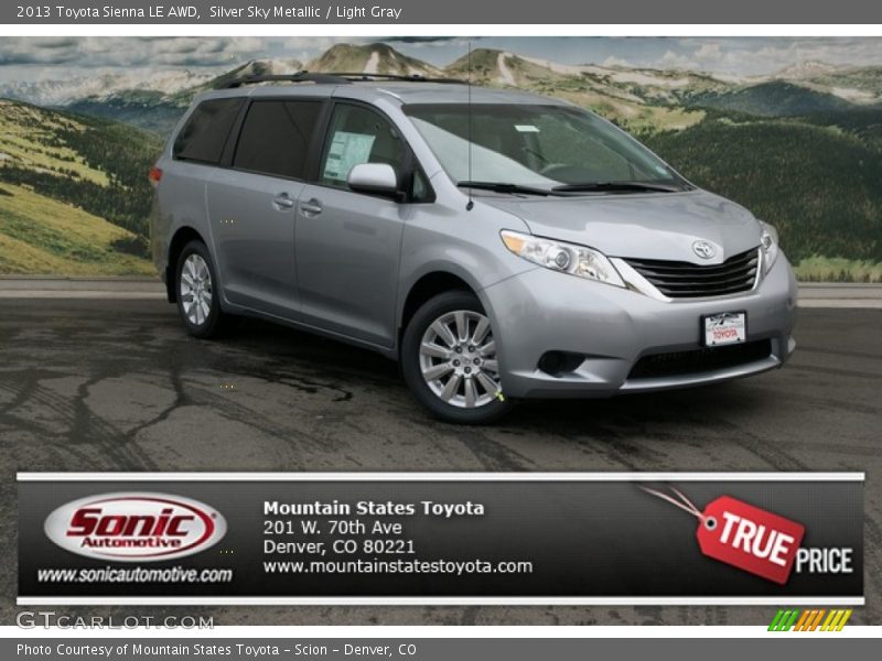Silver Sky Metallic / Light Gray 2013 Toyota Sienna LE AWD