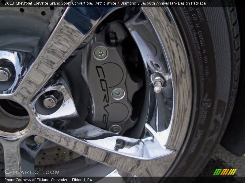 Arctic White / Diamond Blue/60th Anniversary Design Package 2013 Chevrolet Corvette Grand Sport Convertible