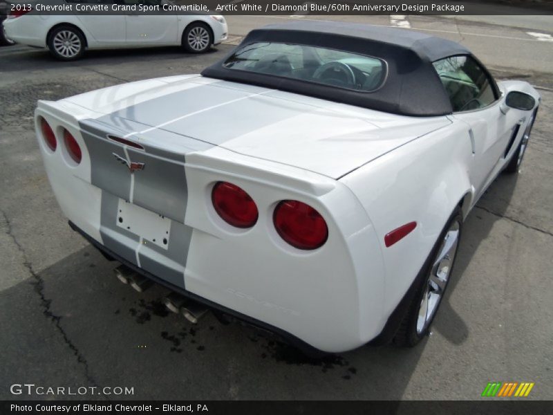 Arctic White / Diamond Blue/60th Anniversary Design Package 2013 Chevrolet Corvette Grand Sport Convertible