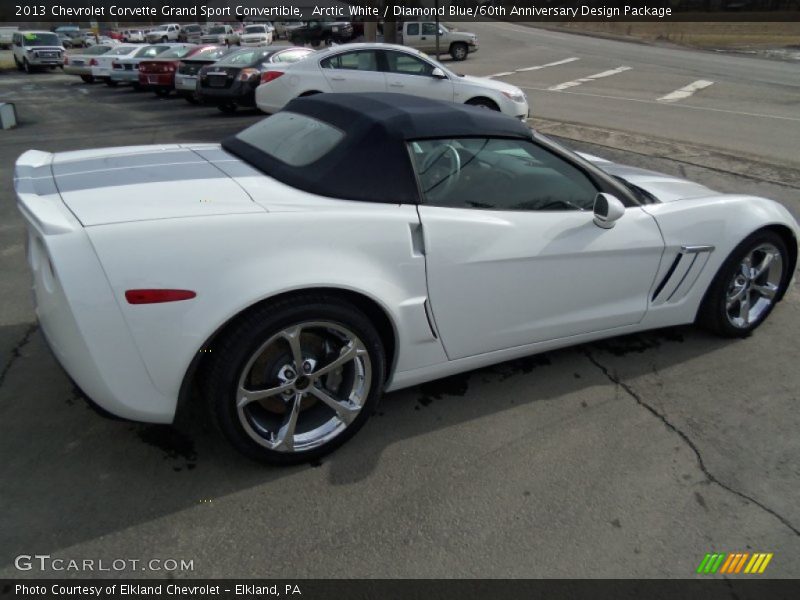 Arctic White / Diamond Blue/60th Anniversary Design Package 2013 Chevrolet Corvette Grand Sport Convertible