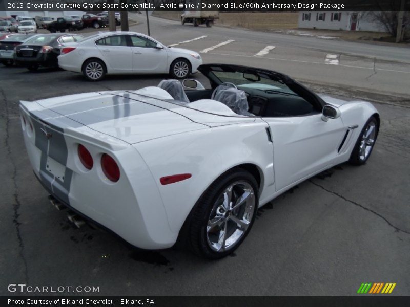 Arctic White / Diamond Blue/60th Anniversary Design Package 2013 Chevrolet Corvette Grand Sport Convertible