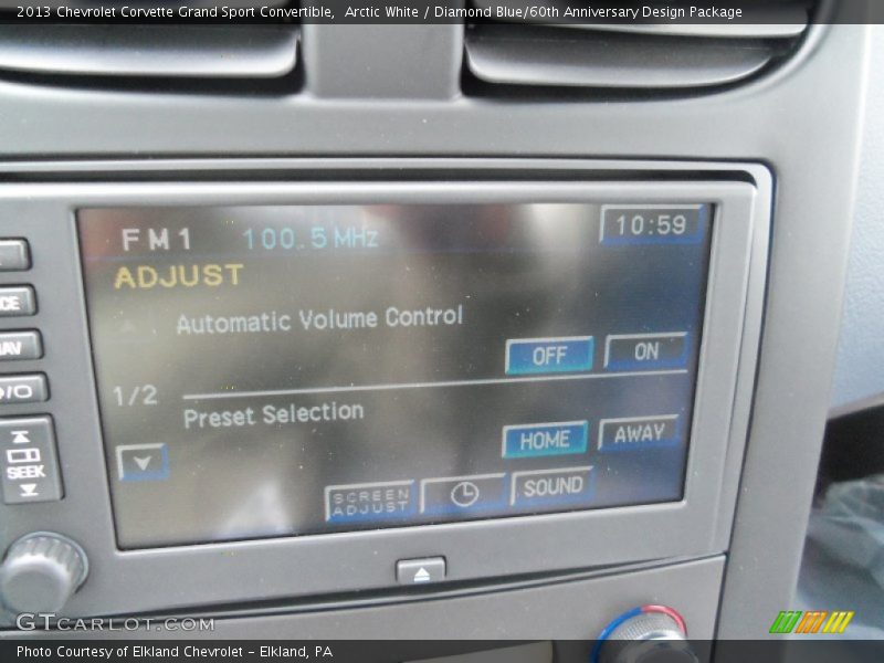 Arctic White / Diamond Blue/60th Anniversary Design Package 2013 Chevrolet Corvette Grand Sport Convertible