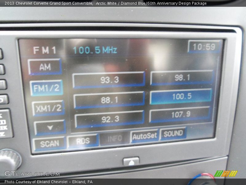 Arctic White / Diamond Blue/60th Anniversary Design Package 2013 Chevrolet Corvette Grand Sport Convertible