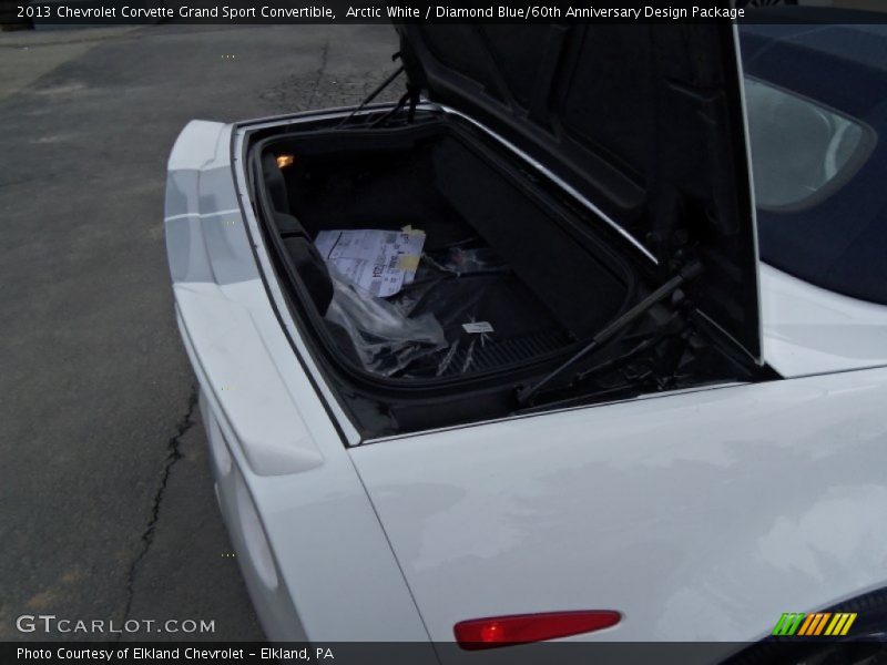 Arctic White / Diamond Blue/60th Anniversary Design Package 2013 Chevrolet Corvette Grand Sport Convertible
