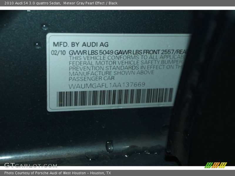 Meteor Gray Pearl Effect / Black 2010 Audi S4 3.0 quattro Sedan