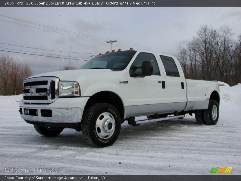 Oxford White / Medium Flint 2006 Ford F350 Super Duty Lariat Crew Cab 4x4 Dually