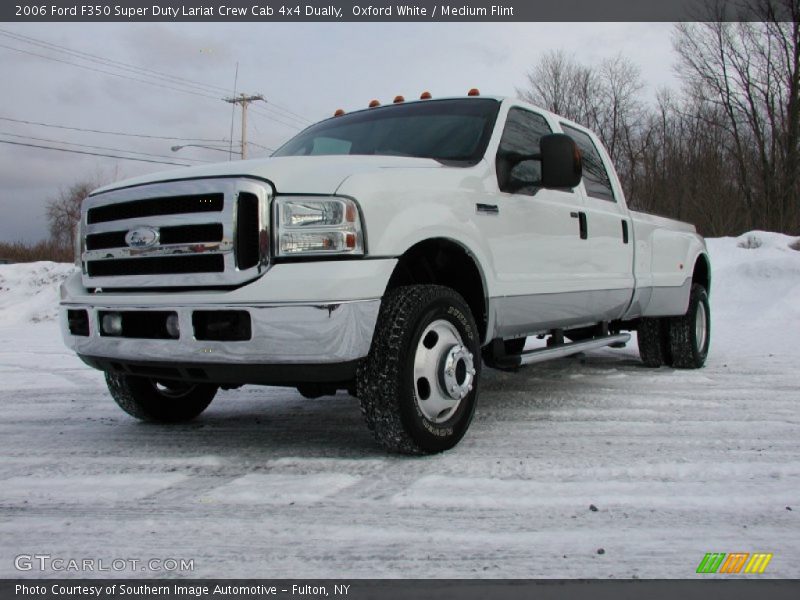 Oxford White / Medium Flint 2006 Ford F350 Super Duty Lariat Crew Cab 4x4 Dually