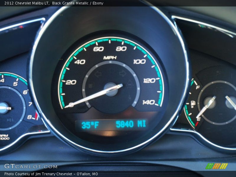 Black Granite Metallic / Ebony 2012 Chevrolet Malibu LT