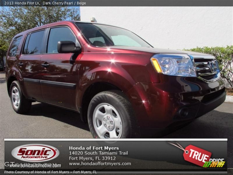 Dark Cherry Pearl / Beige 2013 Honda Pilot LX