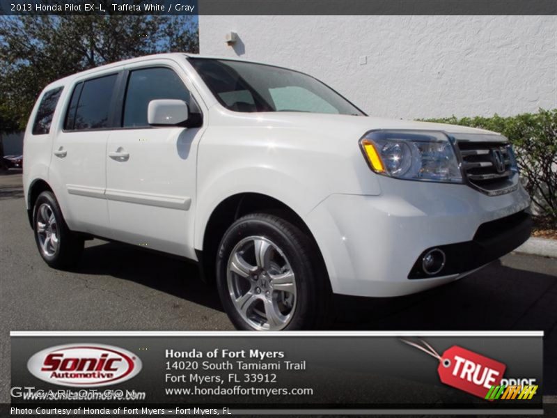Taffeta White / Gray 2013 Honda Pilot EX-L