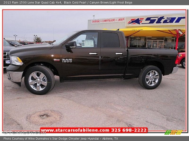 Black Gold Pearl / Canyon Brown/Light Frost Beige 2013 Ram 1500 Lone Star Quad Cab 4x4