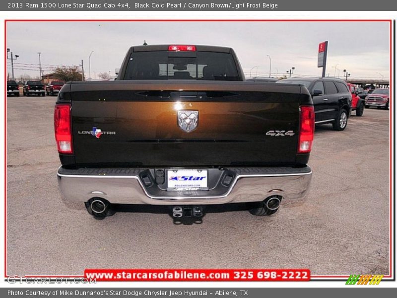 Black Gold Pearl / Canyon Brown/Light Frost Beige 2013 Ram 1500 Lone Star Quad Cab 4x4