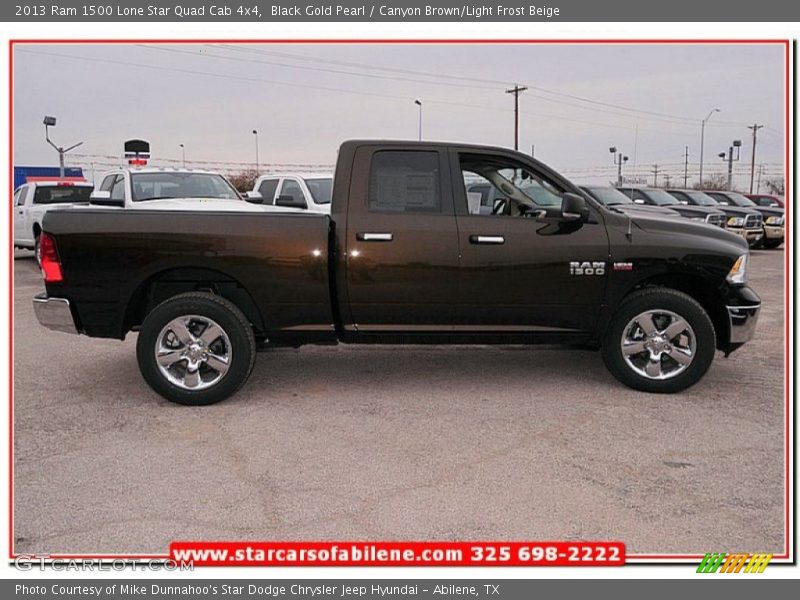 Black Gold Pearl / Canyon Brown/Light Frost Beige 2013 Ram 1500 Lone Star Quad Cab 4x4