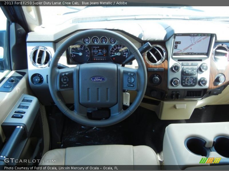 Blue Jeans Metallic / Adobe 2013 Ford F250 Super Duty Lariat Crew Cab