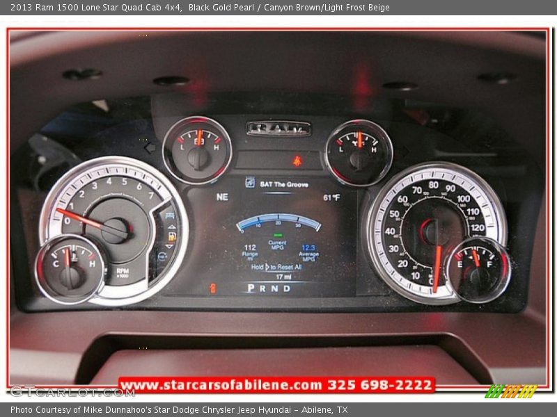 Black Gold Pearl / Canyon Brown/Light Frost Beige 2013 Ram 1500 Lone Star Quad Cab 4x4