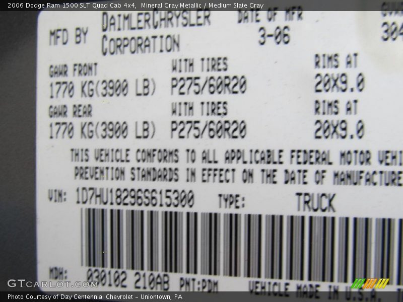 Mineral Gray Metallic / Medium Slate Gray 2006 Dodge Ram 1500 SLT Quad Cab 4x4