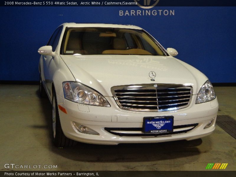 Arctic White / Cashmere/Savanna 2008 Mercedes-Benz S 550 4Matic Sedan