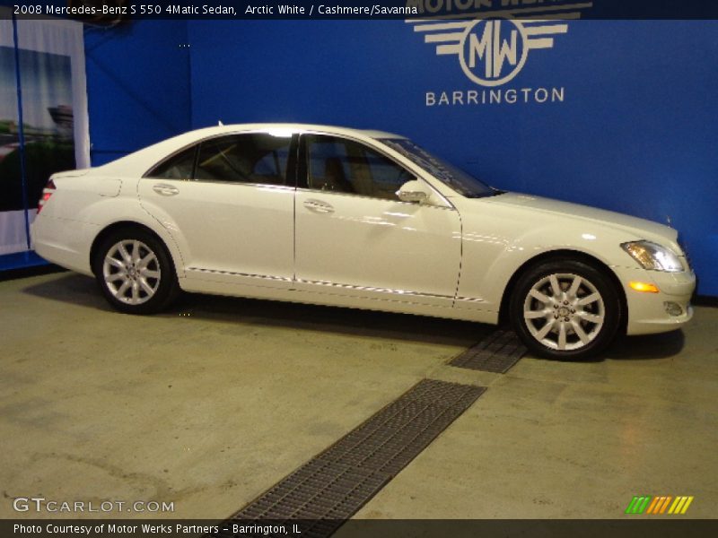 Arctic White / Cashmere/Savanna 2008 Mercedes-Benz S 550 4Matic Sedan