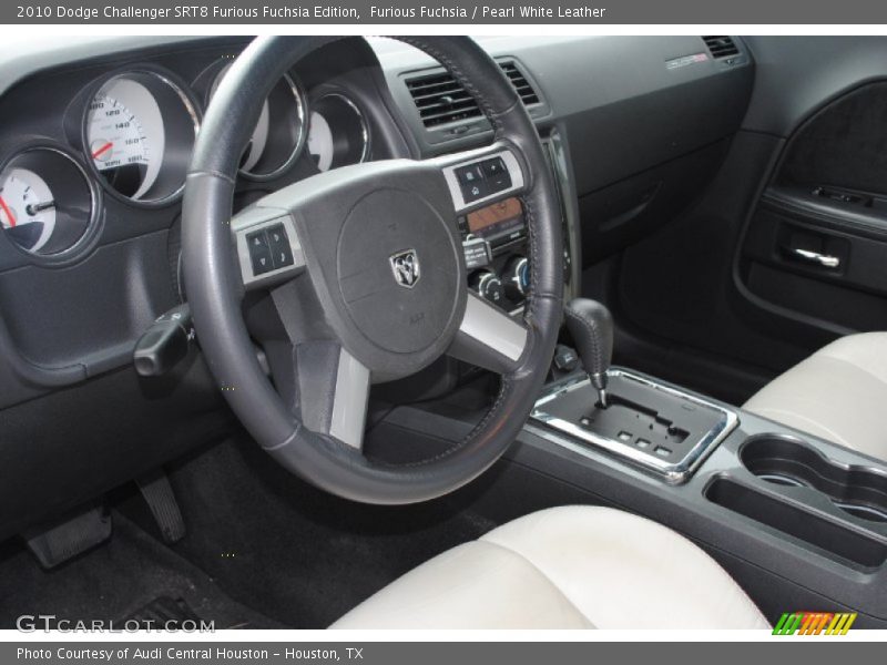 Pearl White Leather Interior - 2010 Challenger SRT8 Furious Fuchsia Edition 