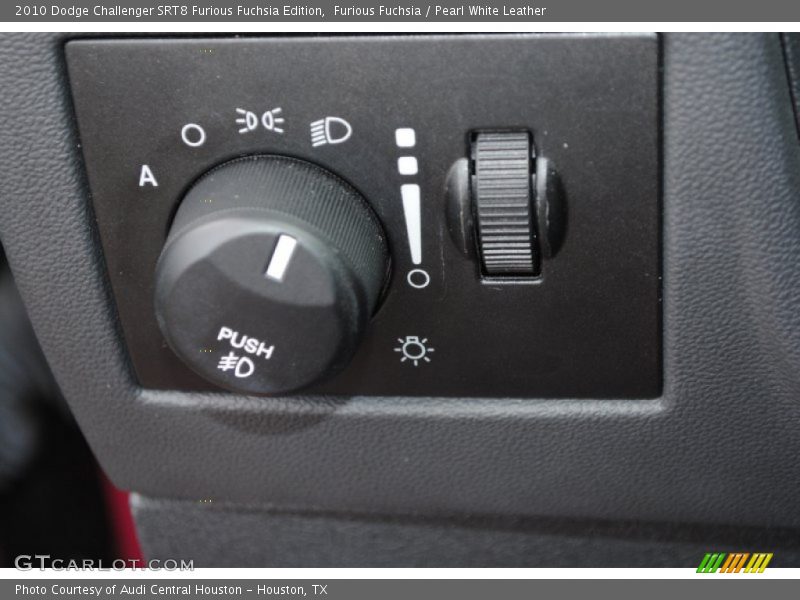 Controls of 2010 Challenger SRT8 Furious Fuchsia Edition