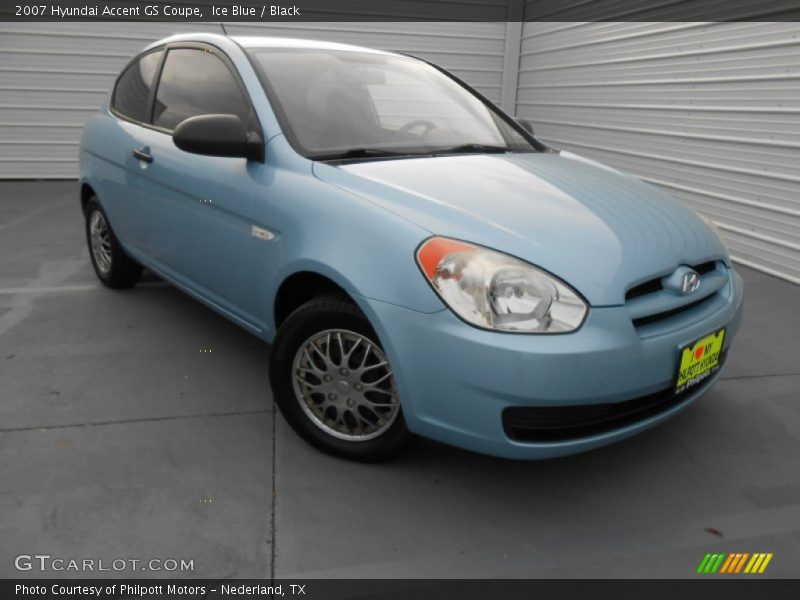 Ice Blue / Black 2007 Hyundai Accent GS Coupe
