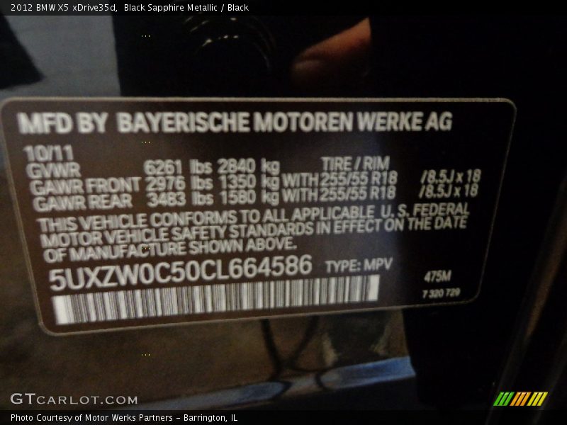 Black Sapphire Metallic / Black 2012 BMW X5 xDrive35d