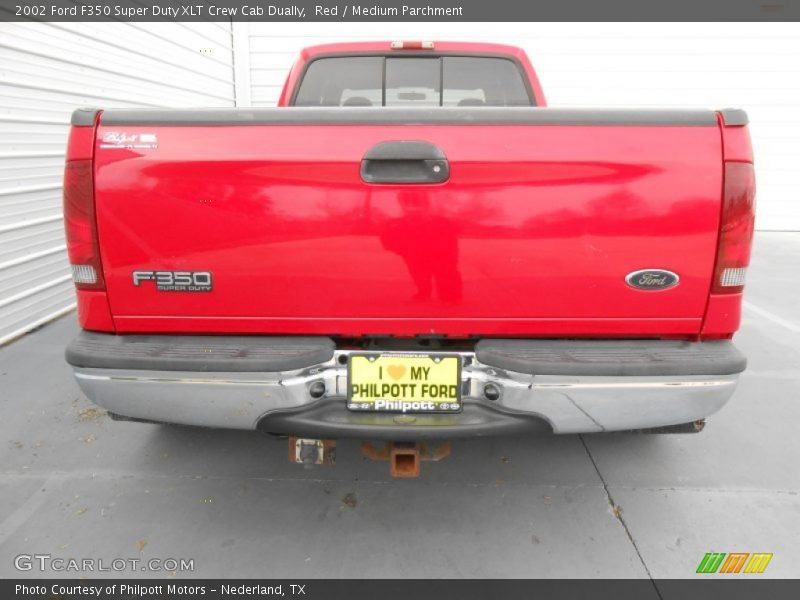 Red / Medium Parchment 2002 Ford F350 Super Duty XLT Crew Cab Dually